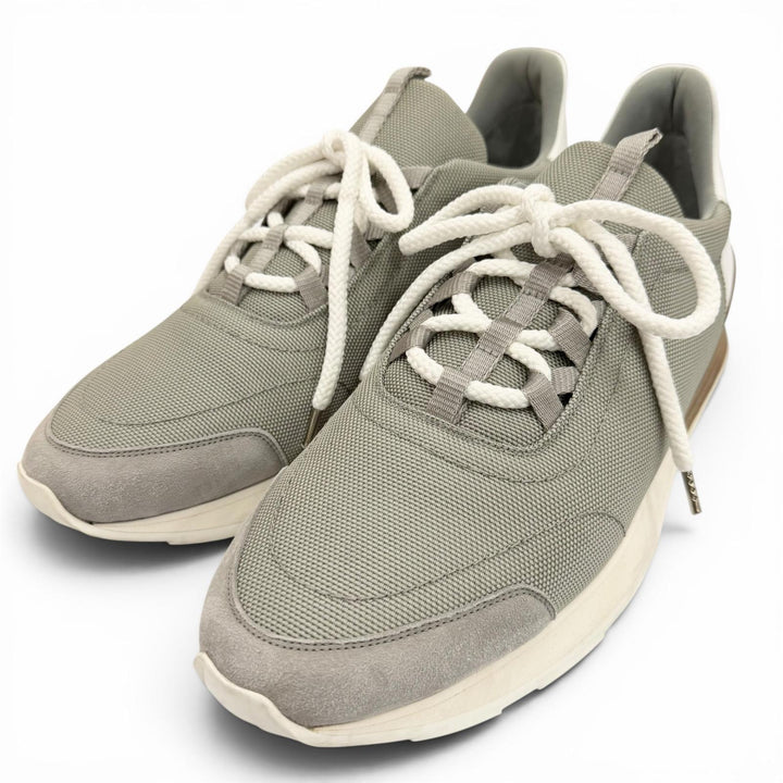Great HERMES sneakers Miles Mixed materials technical gray Nylon mens 43