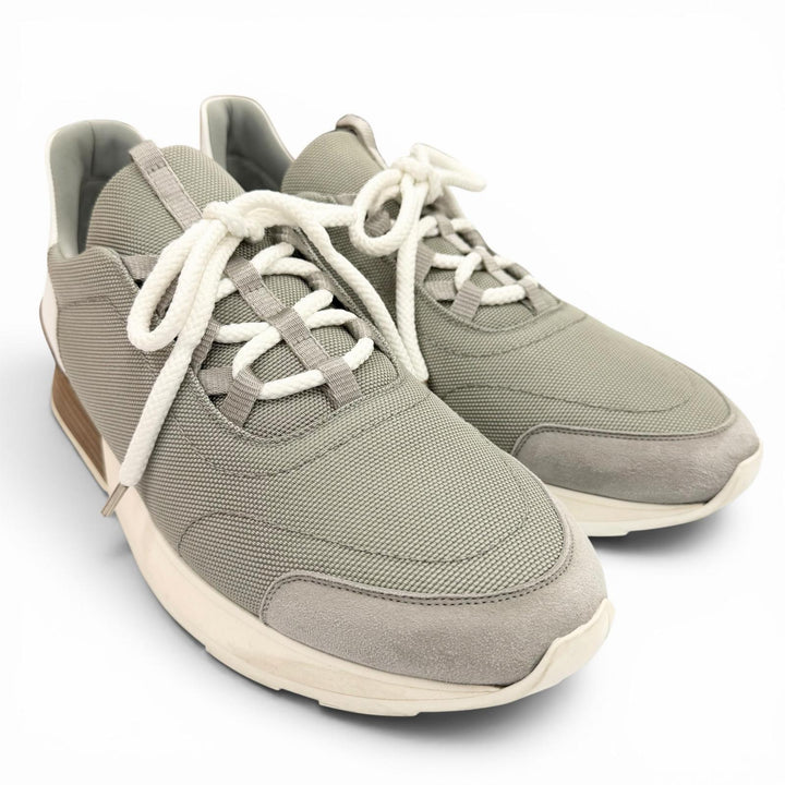 Great HERMES sneakers Miles Mixed materials technical gray Nylon mens 43