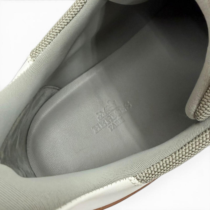 Great HERMES sneakers Miles Mixed materials technical gray Nylon mens 43