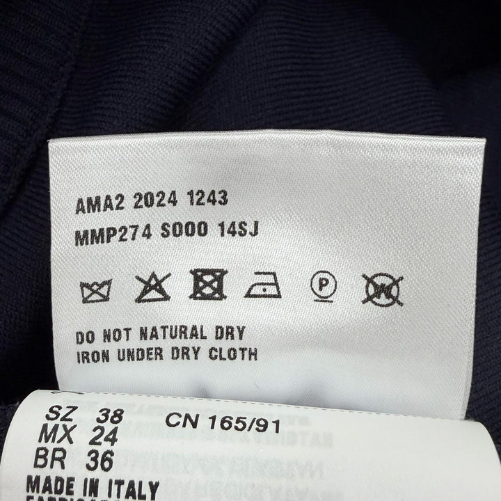 Excellent MIUMIU Pants Logo-printed technical fabric Dark navy Women 38 MMP274