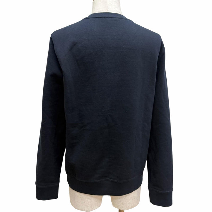 Discounted Great HERMES sweat ODYSSEY H-motif lambskin leather patch Navy cotton mens XS