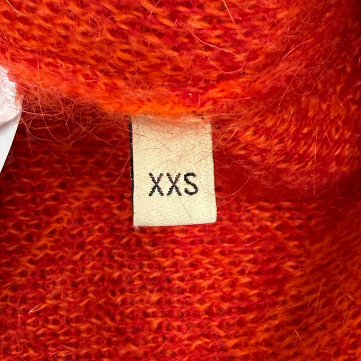 Excellent GUCCI Best Logo design check pattern knit Orange mohair XXS 650397