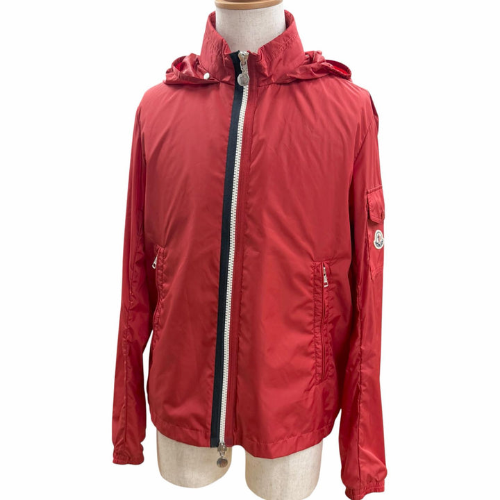 Excellent MONCLER Blouson KERALLE GIUBBOTTO Logo patch hooded Red Nylon mens 3