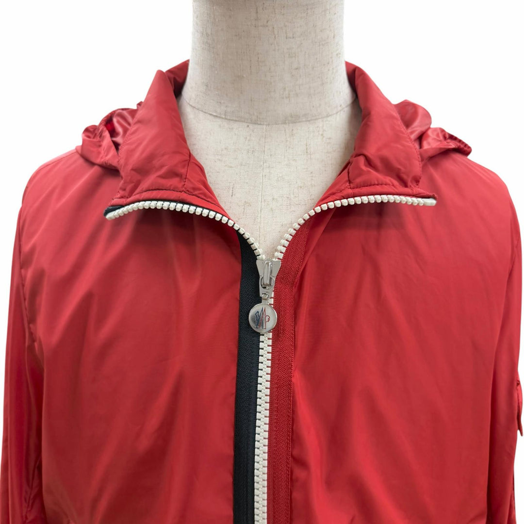 Excellent MONCLER Blouson KERALLE GIUBBOTTO Logo patch hooded Red Nylon mens 3