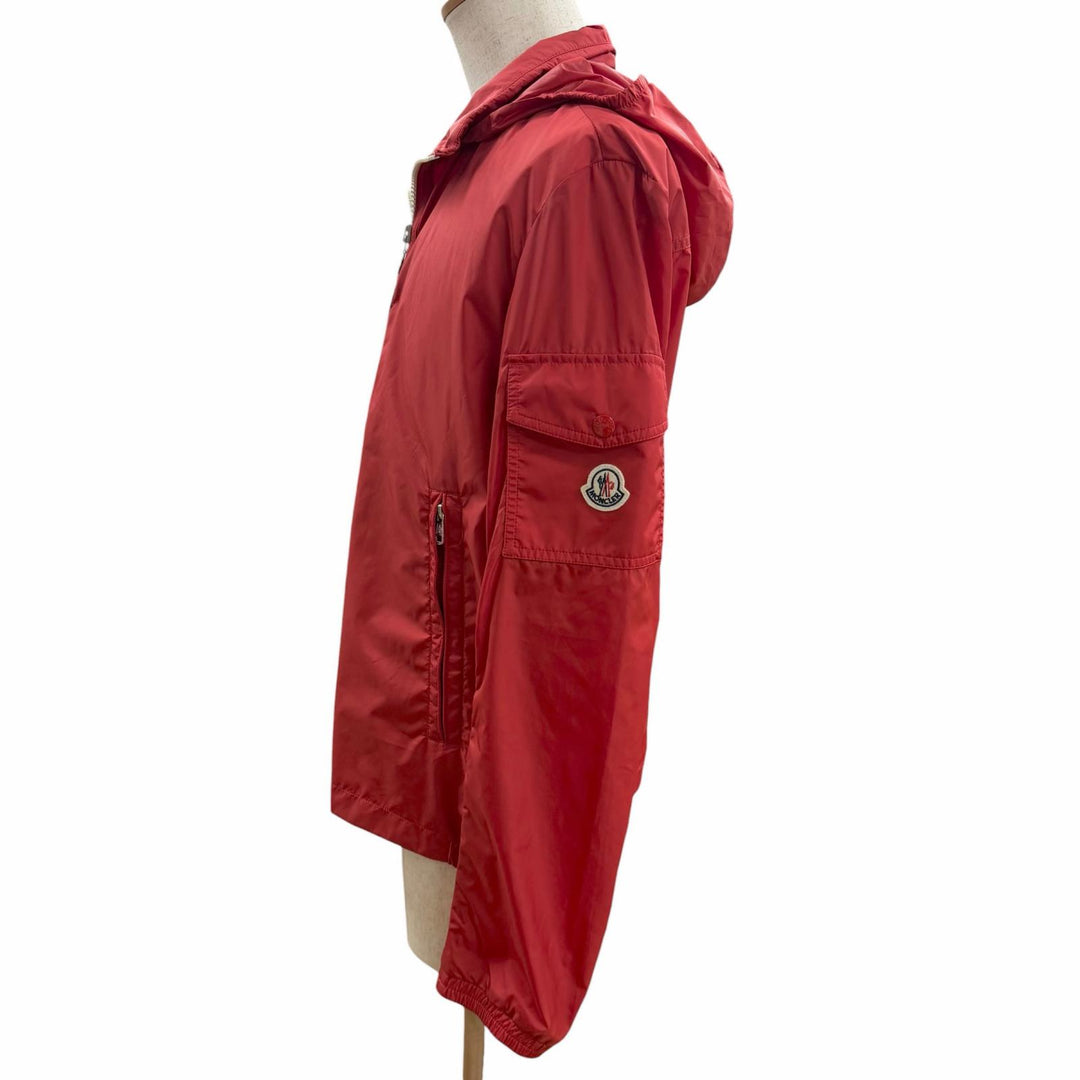 Excellent MONCLER Blouson KERALLE GIUBBOTTO Logo patch hooded Red Nylon mens 3