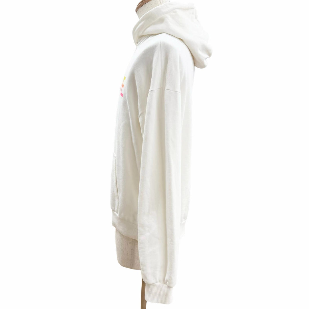 Excellent CELINE hoodie Gradient Logo Loose Hoodie white cotton mens S 2Y753670Q