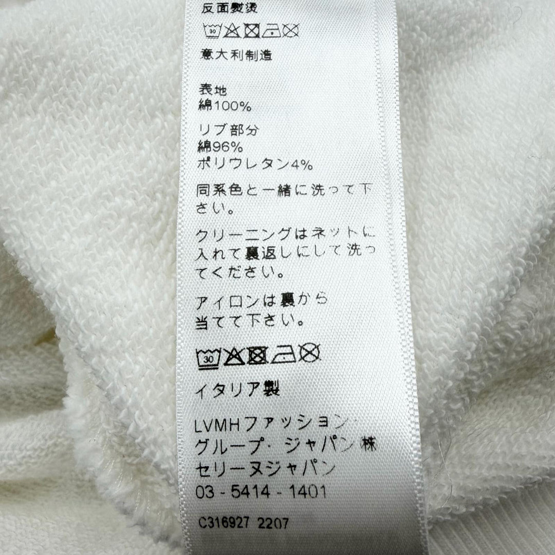 Excellent CELINE hoodie Gradient Logo Loose Hoodie white cotton mens S 2Y753670Q