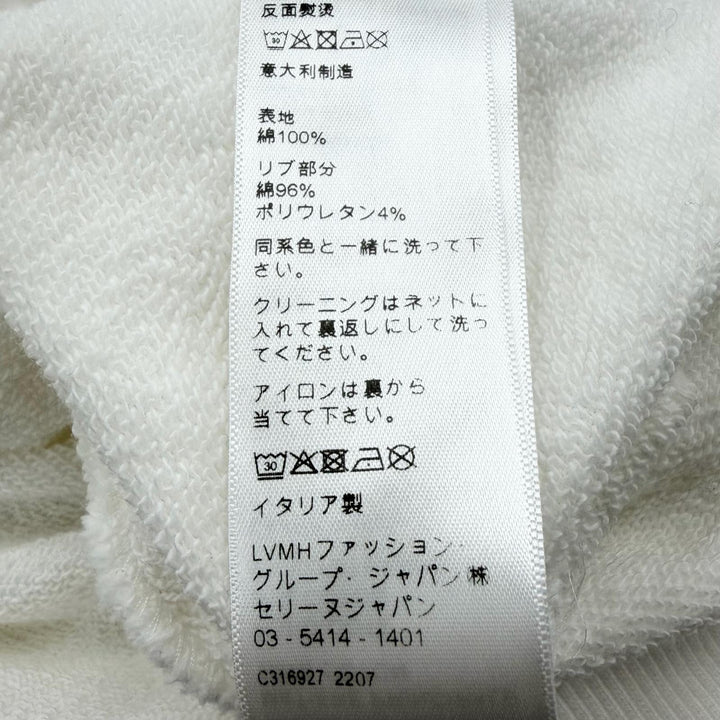 Excellent CELINE hoodie Gradient Logo Loose Hoodie white cotton mens S 2Y753670Q