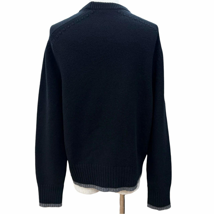 Great DIOR sweater ATELIER Embroidery Long Sleeve black wool mens M 213M640AT298