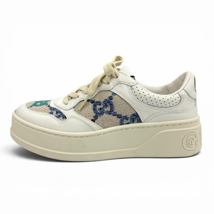 Excellent GUCCI sneakers Logo design, GG pattern, lace-up leather 35 670408