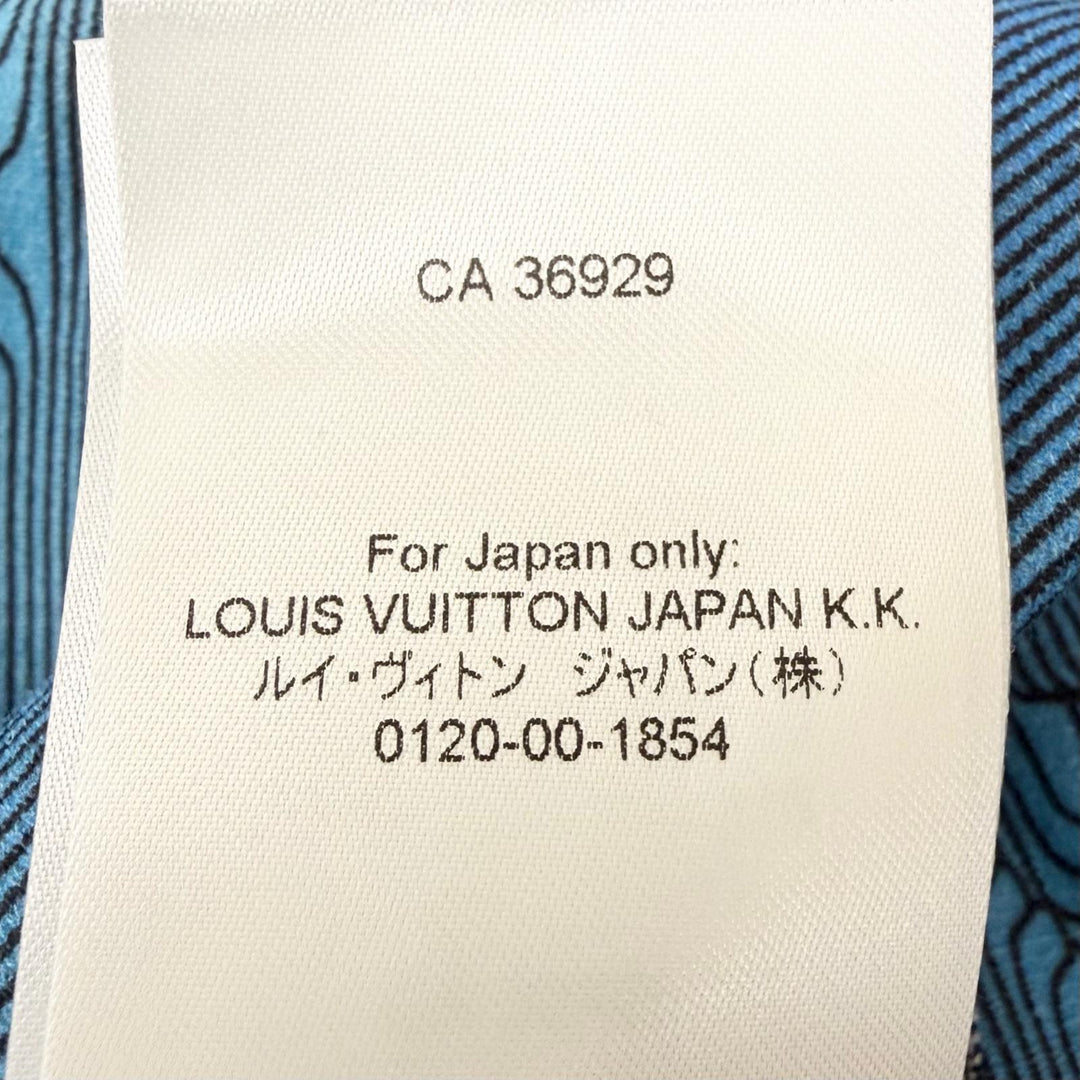 Excellent LOUIS VUITTON hoodie 3D Monogram Pullover blue cotton mens S