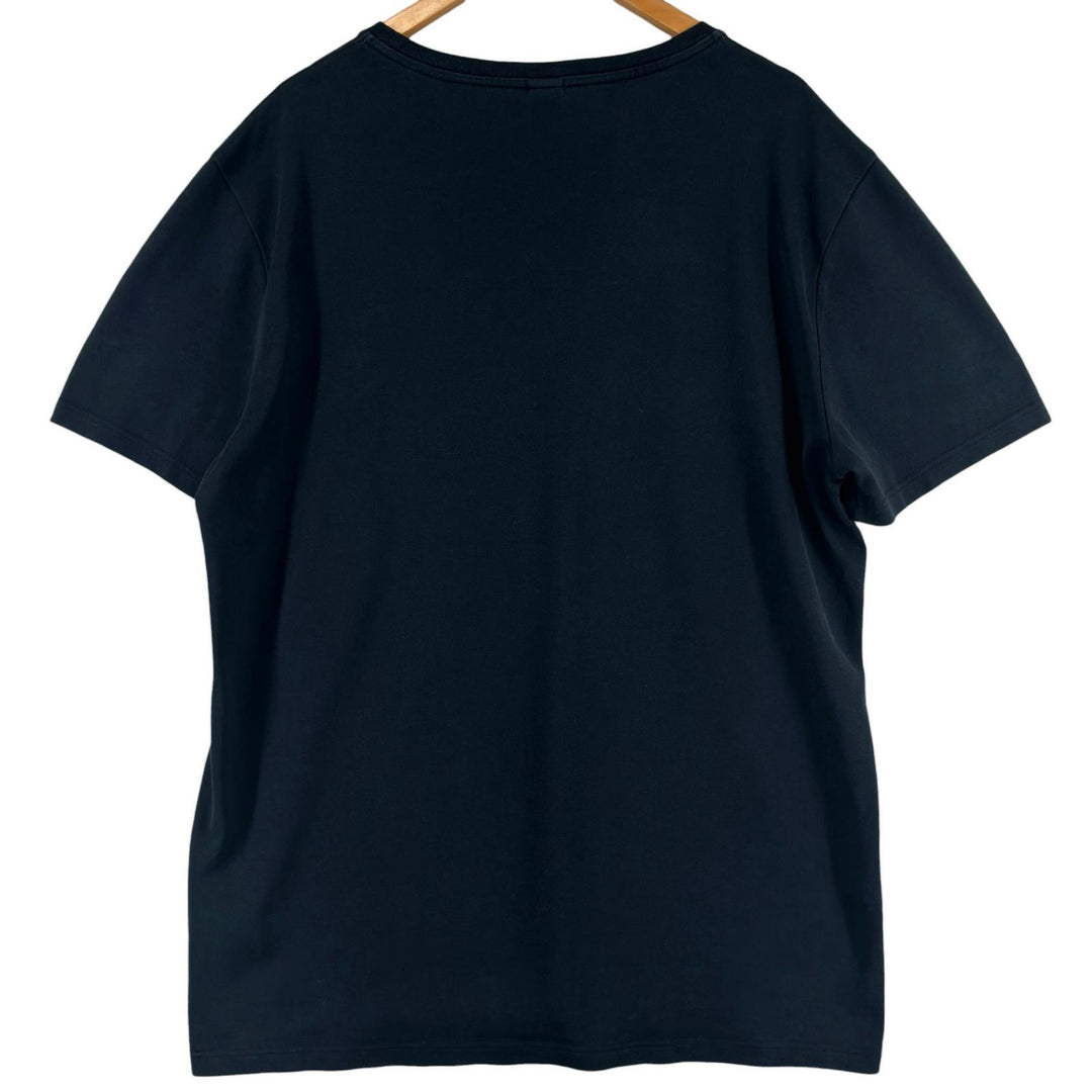 Great BERLUTI Short sleeve T-shirt Leather patch crew neck Dark navy cotton mens