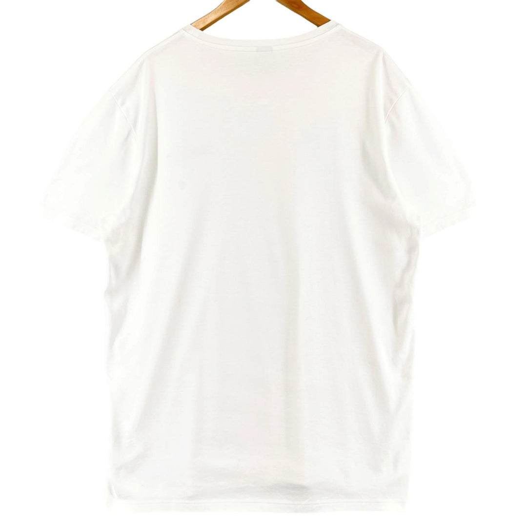 Great BERLUTI Short sleeve T-shirt Leather patch crew neck white cotton mens XL