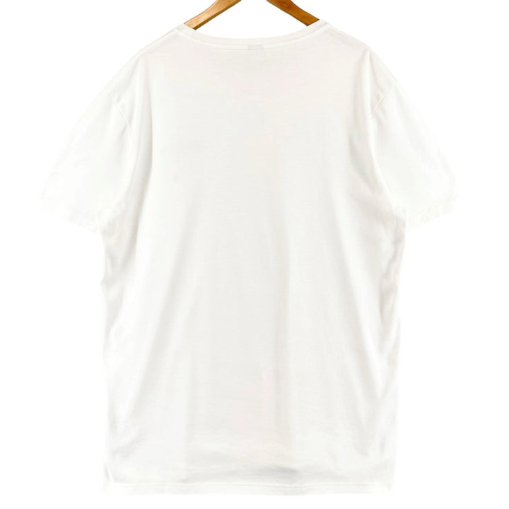 Great BERLUTI Short sleeve T-shirt Leather patch crew neck white cotton mens XL