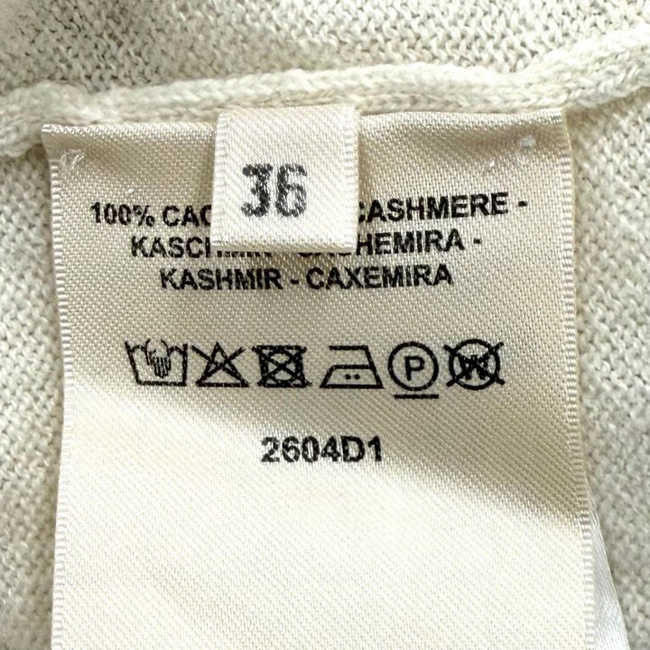 Excellent HERMES knit H-Lift Crew Neck Long Sleeve Ivory cashmere 36 2604D1