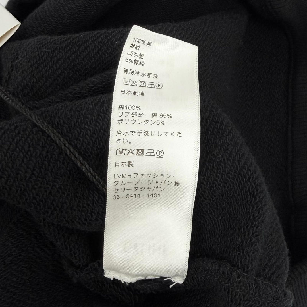 Excellent CELINE hoodie Invitation back logo black cotton Women XS 2Y005632E