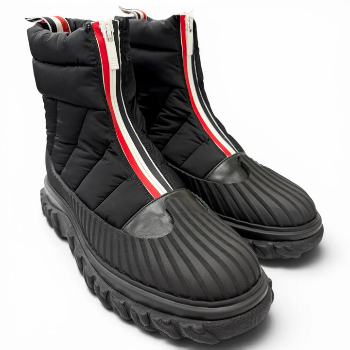 Pristine THOM BROWNE Ankle boots QUIL TED ZIP UP DUCK BOOT Tricolor front zip