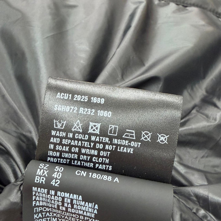 Great PRADA Down jacket Triangle logo black polyester mens 50 SGH072