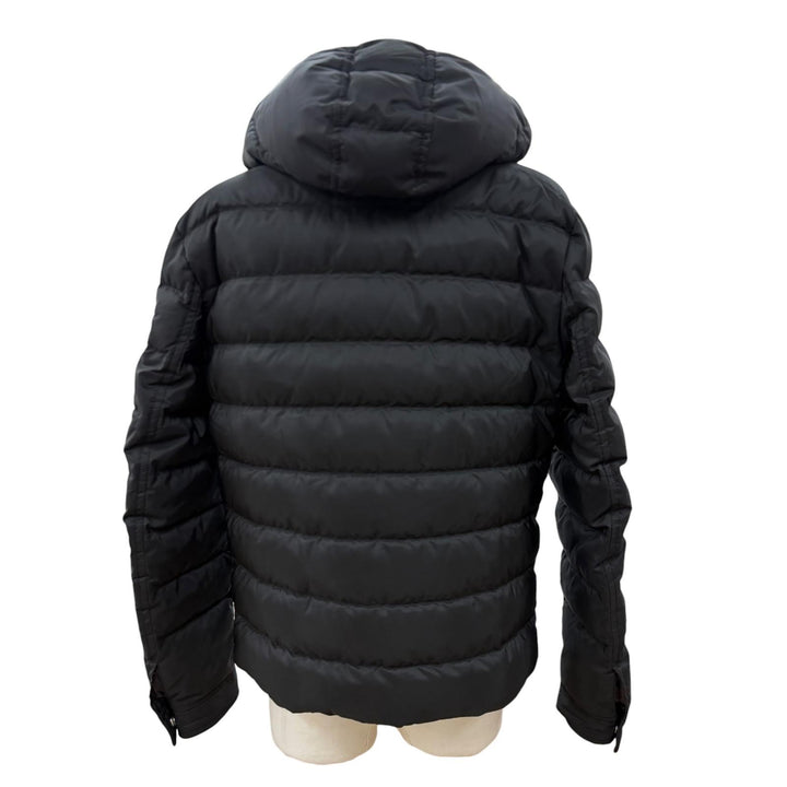Great PRADA Down jacket Triangle logo black polyester mens 50 SGH072