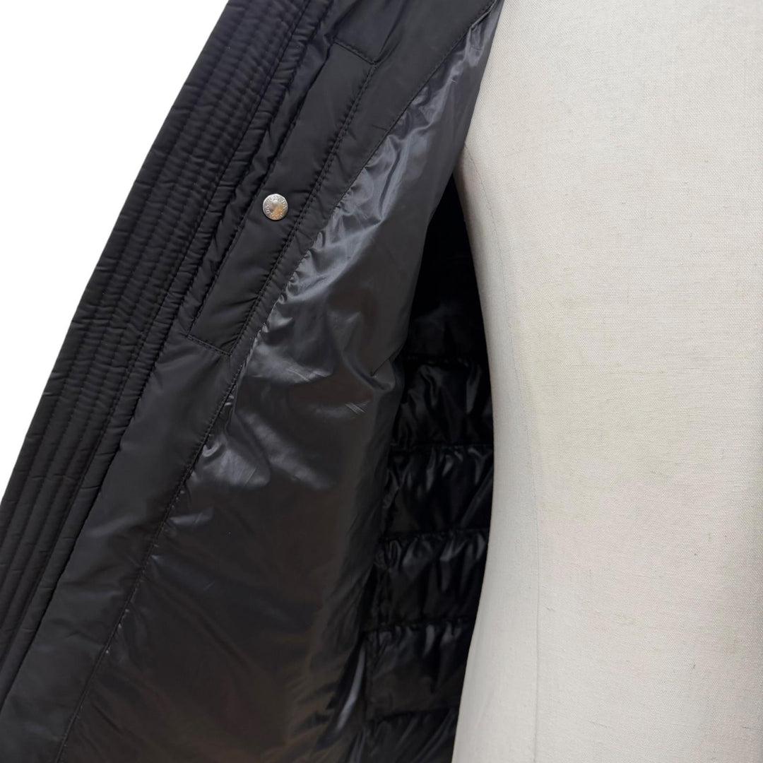 Great PRADA Down jacket Triangle logo black polyester mens 50 SGH072