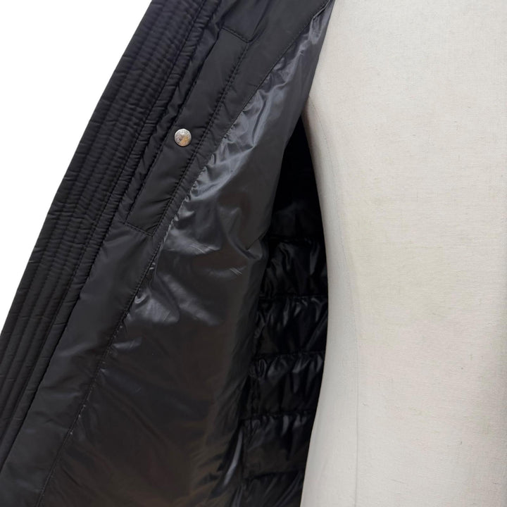 Great PRADA Down jacket Triangle logo black polyester mens 50 SGH072