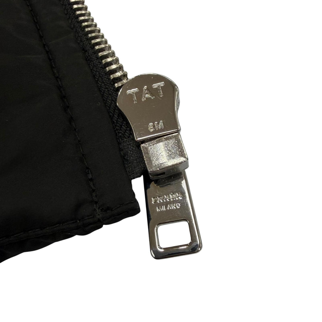 Great PRADA Down jacket Triangle logo black polyester mens 50 SGH072