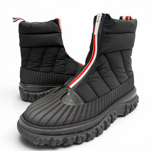 Pristine THOM BROWNE short boots QUIL TED ZIP UP DUCK BOOT black Nylon mens 6
