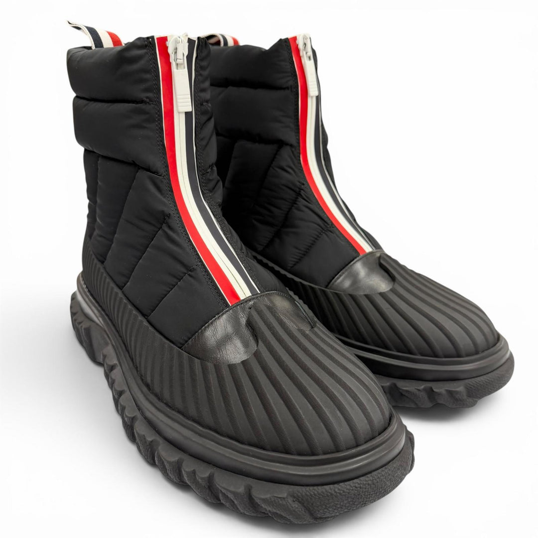 Pristine THOM BROWNE short boots QUIL TED ZIP UP DUCK BOOT black Nylon mens 6
