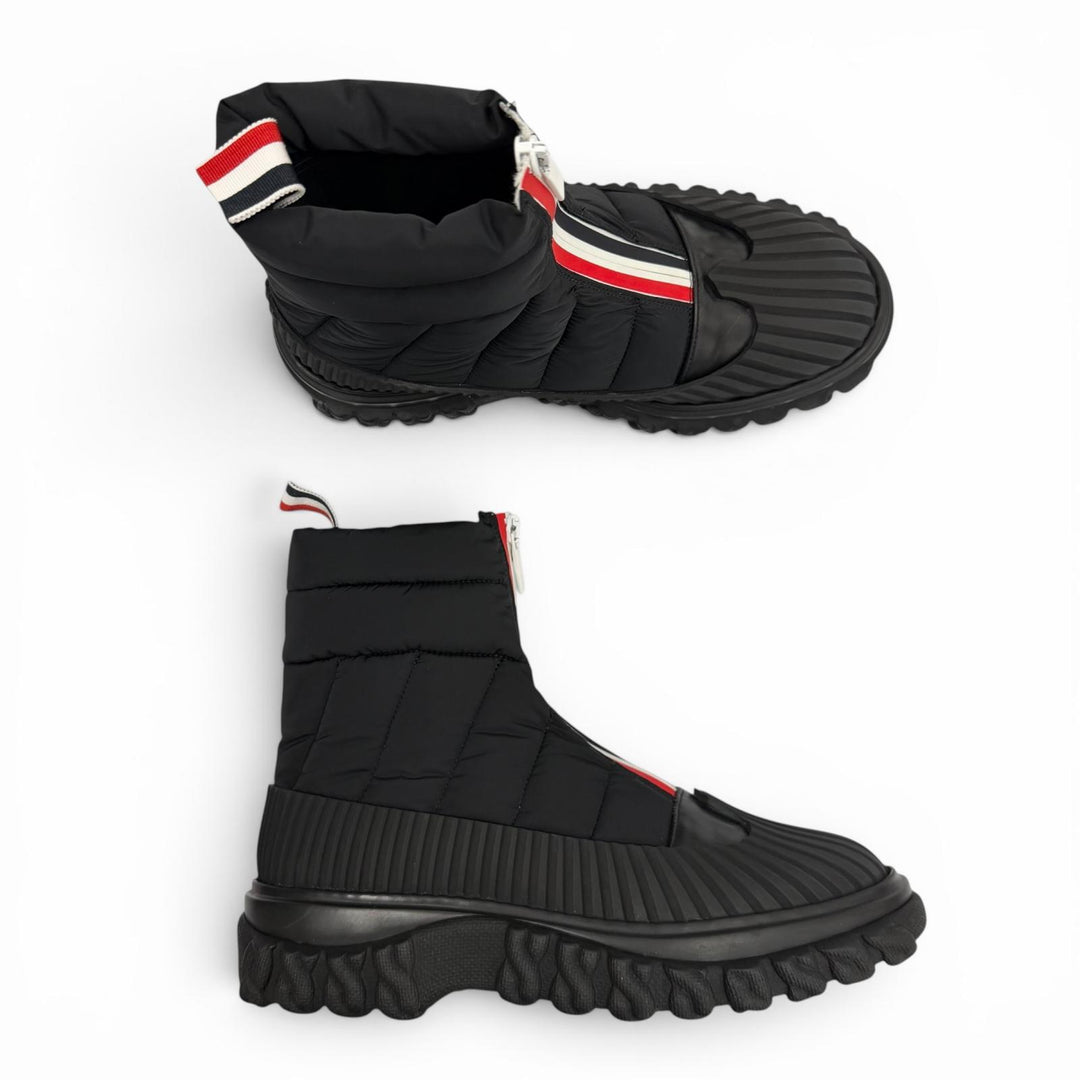 Pristine THOM BROWNE short boots QUIL TED ZIP UP DUCK BOOT black Nylon mens 6