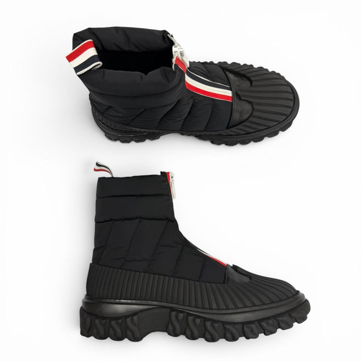 Pristine THOM BROWNE short boots QUIL TED ZIP UP DUCK BOOT black Nylon mens 6