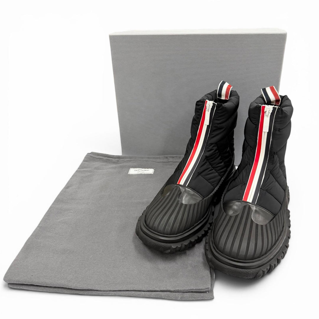 Pristine THOM BROWNE short boots QUIL TED ZIP UP DUCK BOOT black Nylon mens 6