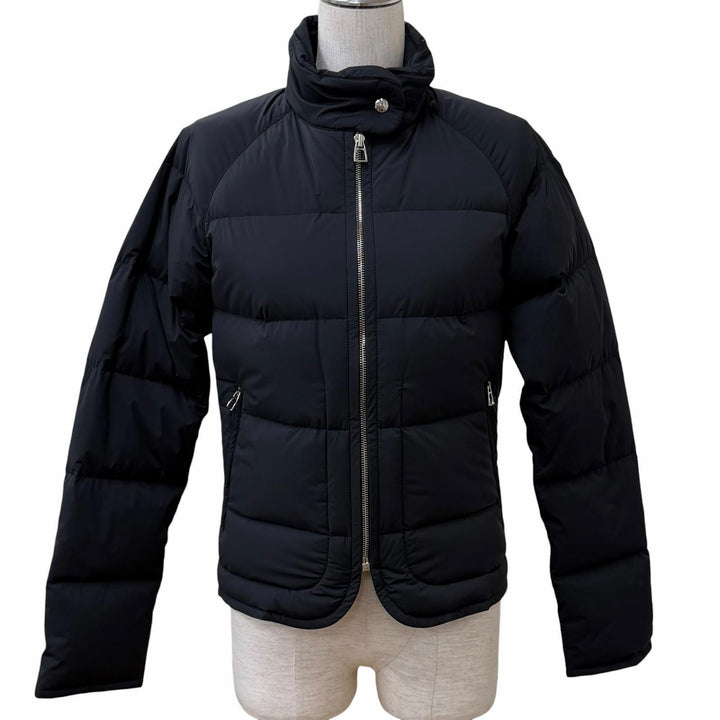 Excellent HERMES Down jacket Piumino Serie Button ZIP UP black Nylon Women XS