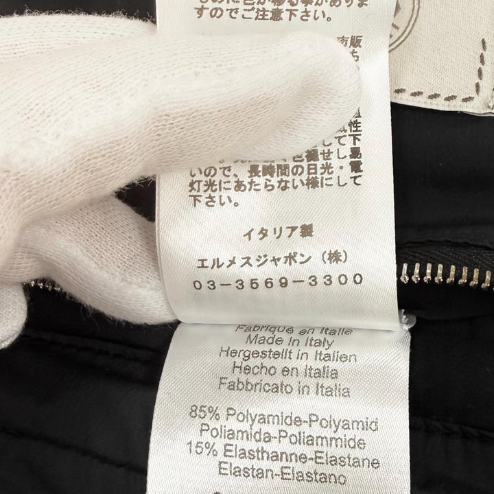 Excellent HERMES Down jacket Piumino Serie Button ZIP UP black Nylon Women XS