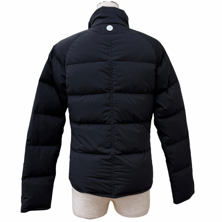 Excellent HERMES Down jacket Piumino Serie Button ZIP UP black Nylon Women XS