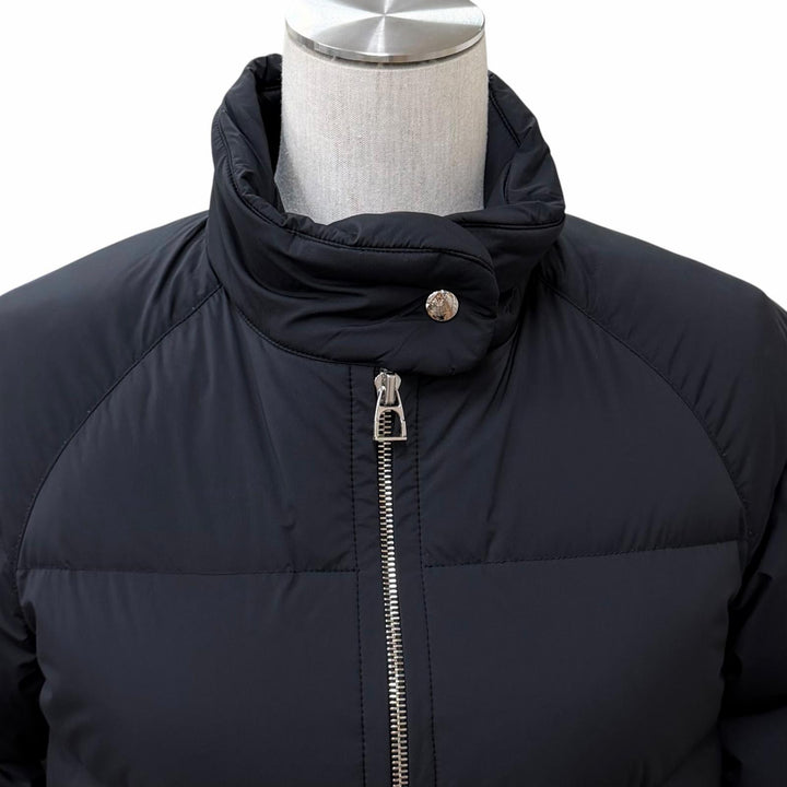 Excellent HERMES Down jacket Piumino Serie Button ZIP UP black Nylon Women XS
