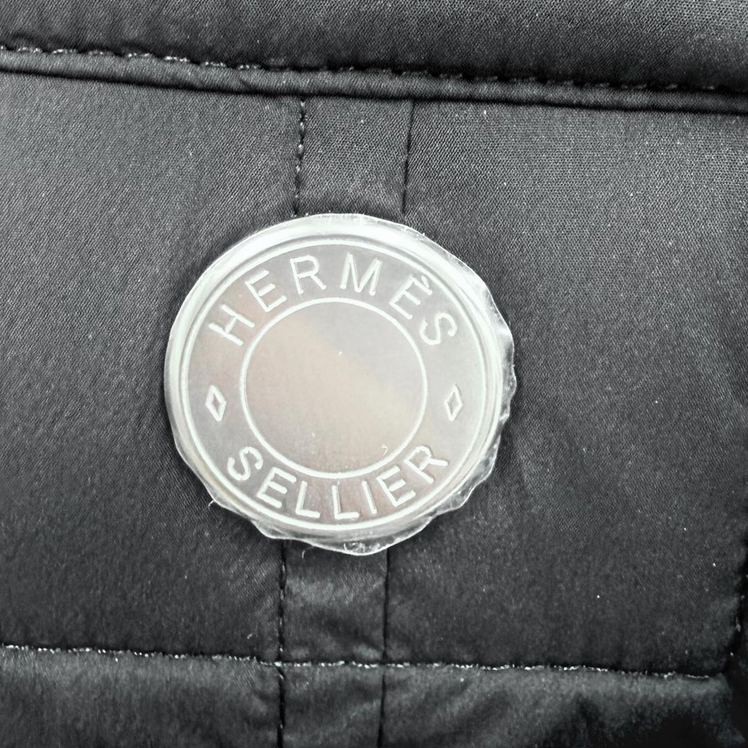 Excellent HERMES Down jacket Piumino Serie Button ZIP UP black Nylon Women XS