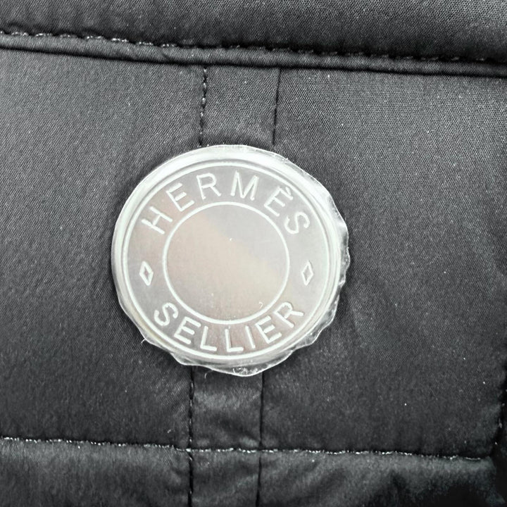Excellent HERMES Down jacket Piumino Serie Button ZIP UP black Nylon Women XS