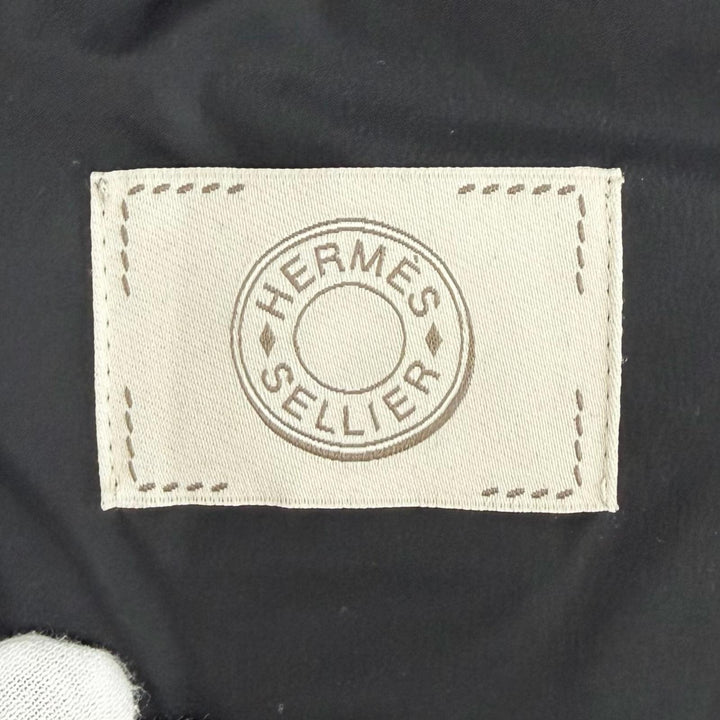 Excellent HERMES Down jacket Piumino Serie Button ZIP UP black Nylon Women XS