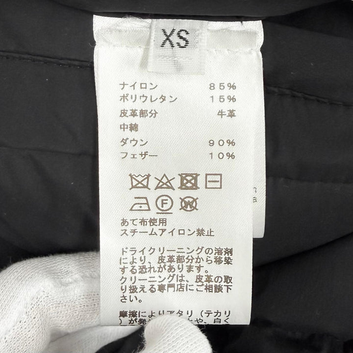 Excellent HERMES Down jacket Piumino Serie Button ZIP UP black Nylon Women XS