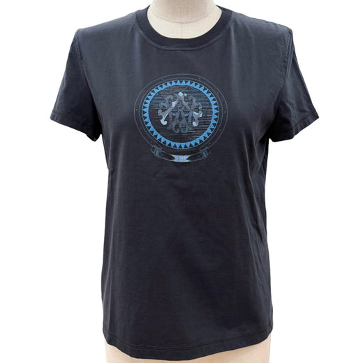 Excellent HERMES Short sleeve T-shirt cartouche Dark navy Women 36 5H4629DA