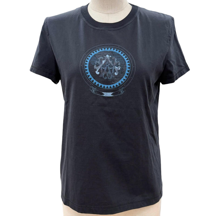 Excellent HERMES Short sleeve T-shirt cartouche Dark navy Women 36 5H4629DA