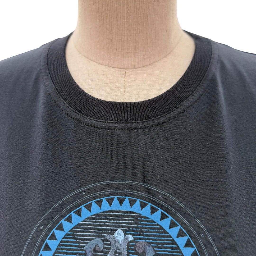 Excellent HERMES Short sleeve T-shirt cartouche Dark navy Women 36 5H4629DA