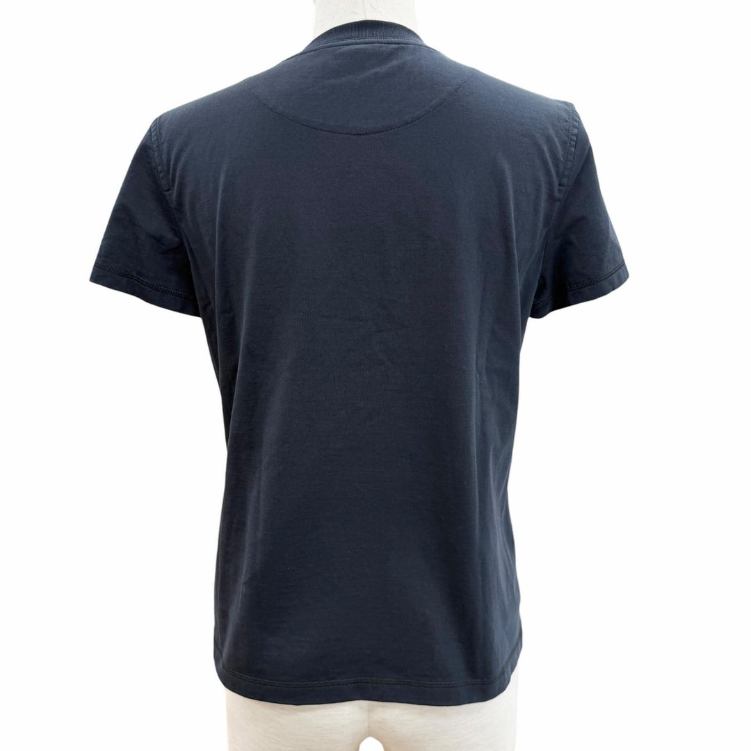 Excellent HERMES Short sleeve T-shirt cartouche Dark navy Women 36 5H4629DA