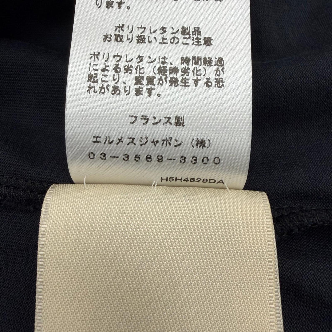 Excellent HERMES Short sleeve T-shirt cartouche Dark navy Women 36 5H4629DA