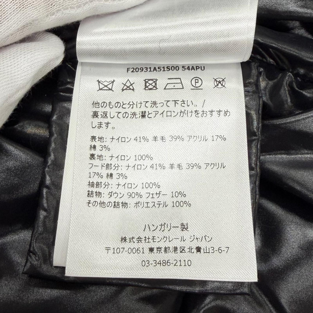 Excellent MONCLER Down jacket RUNIO Tweed-panel hoodie with logo patch Nylon 0