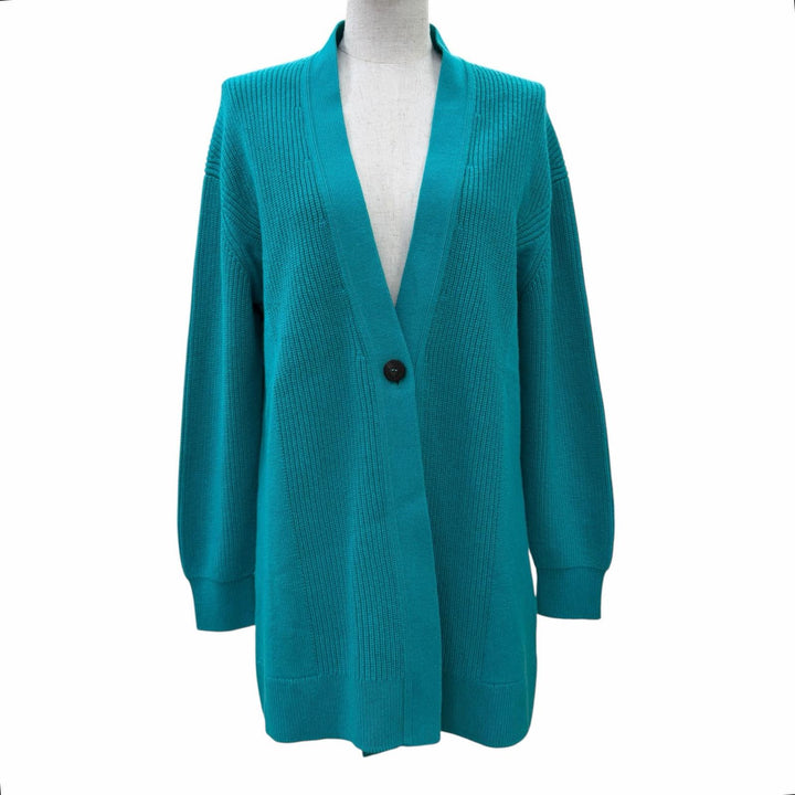 Excellent HERMES cardigan Serie Button Oversized Knit Blue green cashmere 34