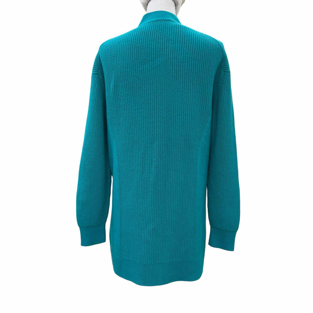 Excellent HERMES cardigan Serie Button Oversized Knit Blue green cashmere 34