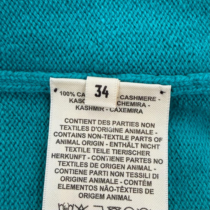 Excellent HERMES cardigan Serie Button Oversized Knit Blue green cashmere 34
