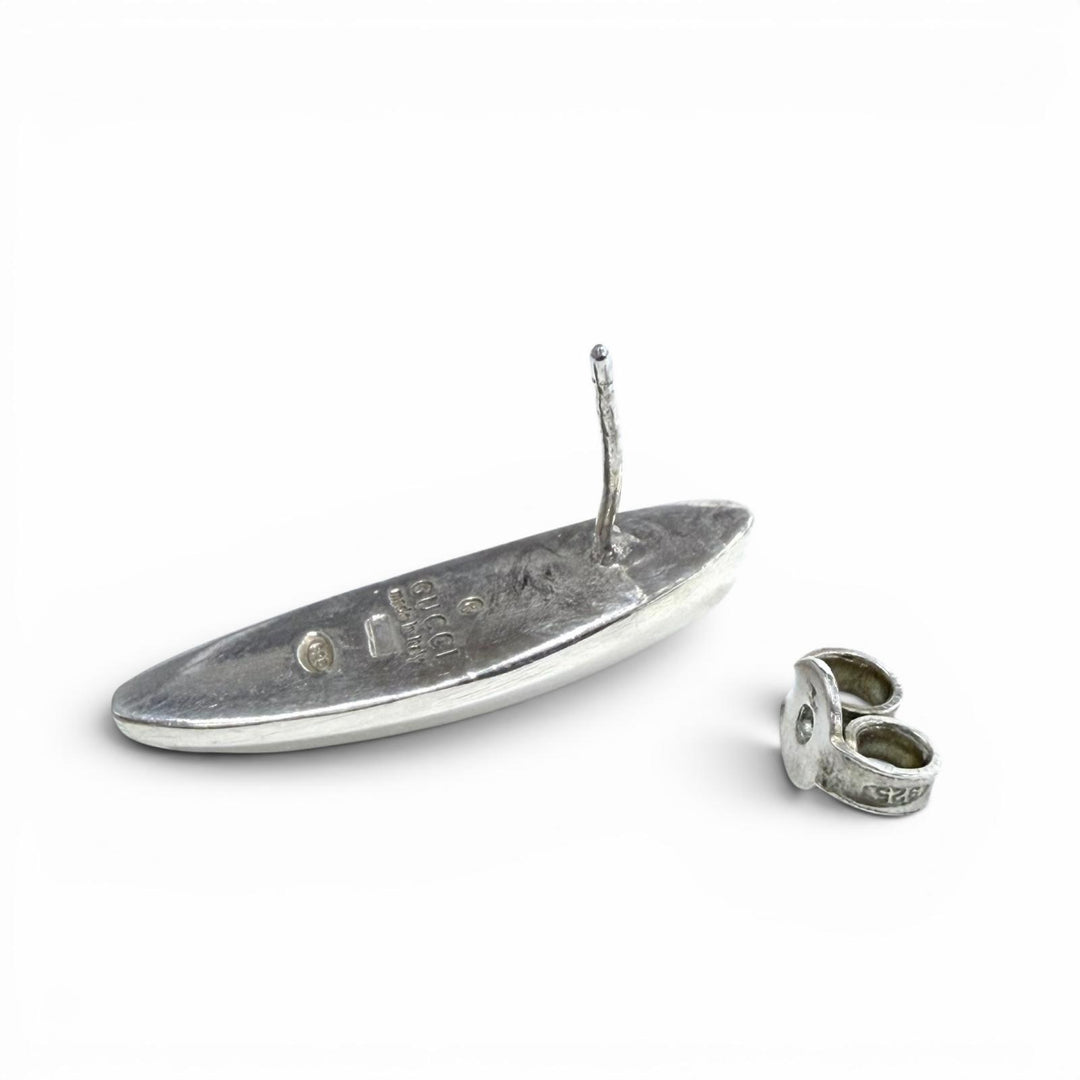 Very Good GUCCI Pierce Oval Silver SV925 Women