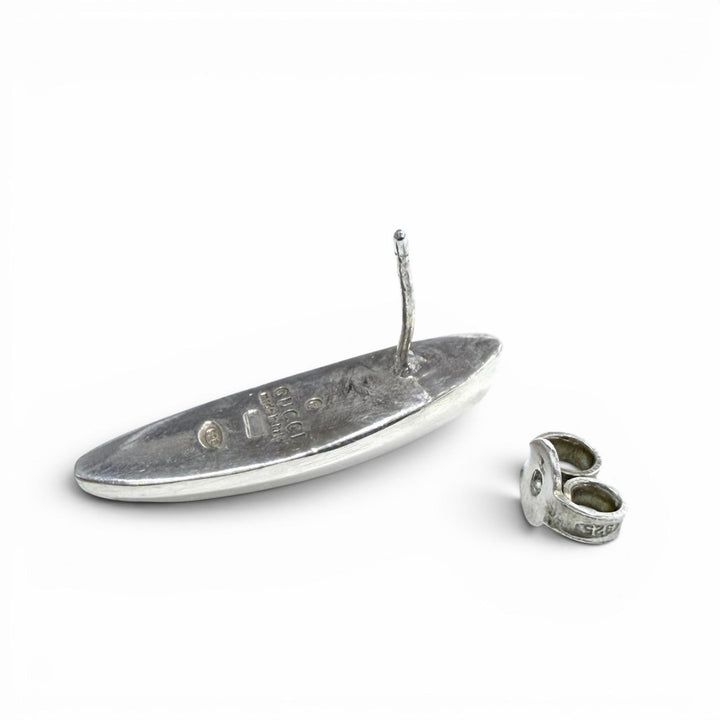 Very Good GUCCI Pierce Oval Silver SV925 Women